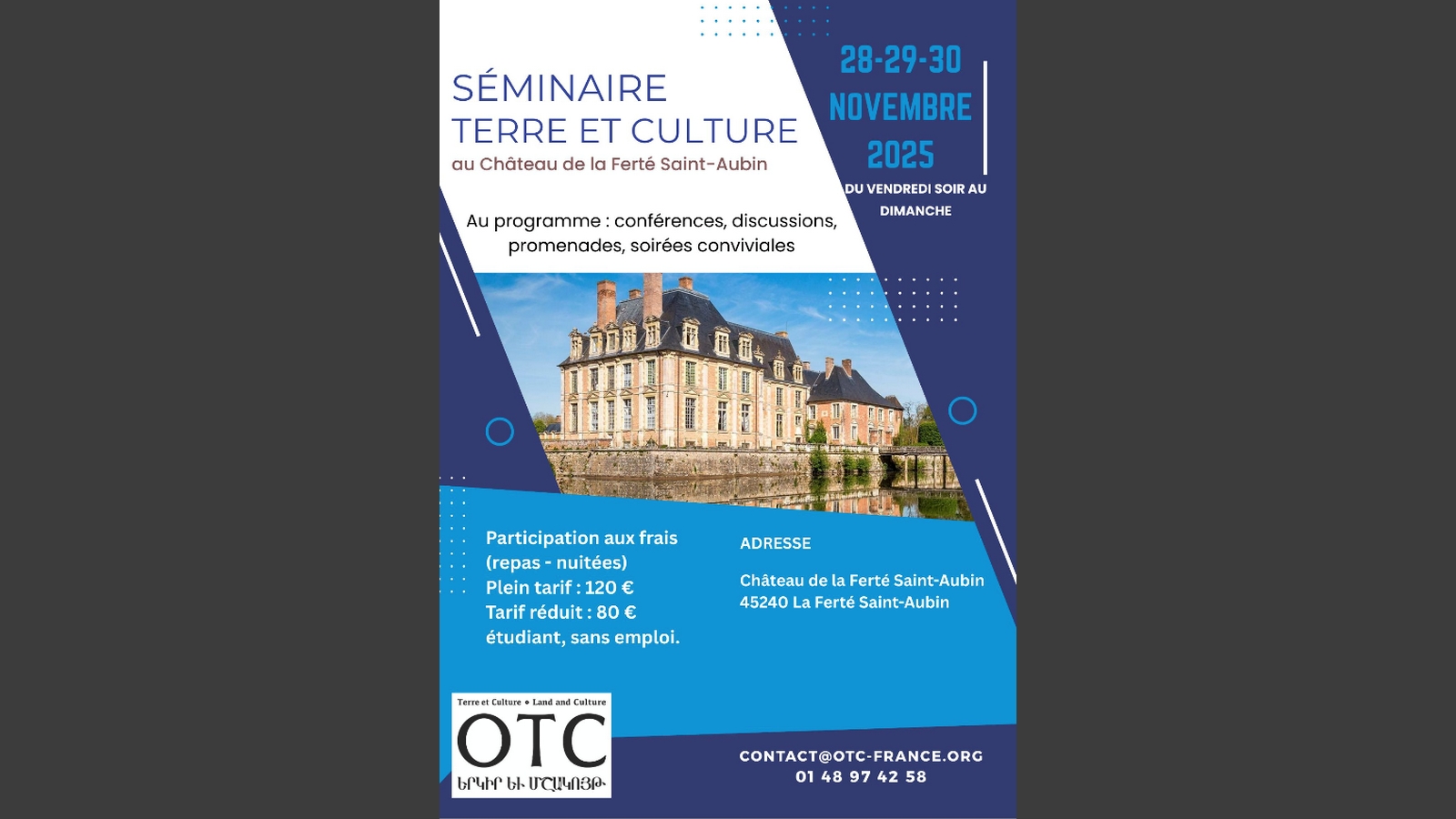 Séminaire de l'Organisation Terre et Culture, novembre 2025